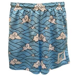 SMSLGHT Men’s Anime Final Selection Mesh Shorts Size M Blue Drawstring Athletic